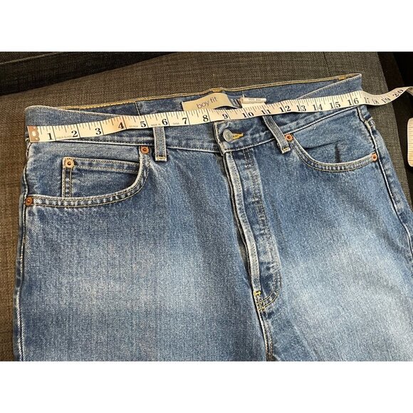 Gap High Rise Boy Fit Medium Wash Button Fly Jeans Sz 12 Long - Picture 6 of 9